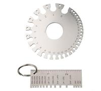 Juego de medidor de grosor de chapa de metal y calibre de alambre para soldadura y manualidades, proporciona lecturas claras en múltiples materiales, incluido el acero (B)
