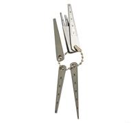 Juego de medidores cónicos de acero inoxidable con regla de bolsillo de 7 piezas, medidor de cuña para pruebas de medición, inspección industrial