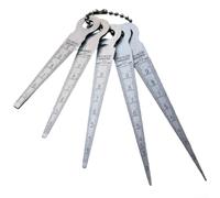 Juego de medidores cónicos de acero inoxidable de 1 a 10 mm, 5 piezas de medidor de cuña para diámetro interior y medición de agujero, resolución de 0,1 mm para herramienta