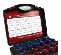 Juego de medidores de rosca de pernos y tuercas, 2644 piezas, incluyendo comprobadores de rosca macho y hembra para una medición precisa de la rosca de tornillo en métrico y tamaños (44 piezas, rojo