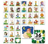Juego de Memoria a Juego, 72 Piezas de Tarjetas de Animales a Juego para niños pequeños 36 diseños de Tarjetas de Memoria Juguetes educativos de Aprendizaje para Preescolar 4 5 6 años