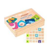 Juego De Memoria Para Emparejar | Juguetes Educativos De Madera,Juguete Interactivo De Aprendizaje - Para Niños Preescolar Interiores Cumpleaños Vacaciones Sala Cuarto De Juego Dormitorio Estudio Hoga
