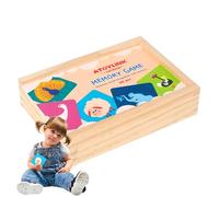 Juego De Memoria Para Viajar | Juguetes Educativos De Madera - Juguete Interactivo De Aprendizaje - Para Niños Preescolar Interiores Cumpleaños Vacaciones Sala Cuarto De Juego Dormitorio Estudio Hogar