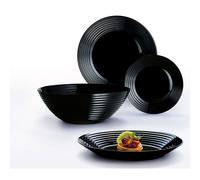 Juego de mesa 19 piezas Luminarc Harena negro vajilla resistente