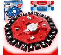 Juego de Mesa Basta de Palabras Rápidas con Temporizador, Juego de Letras para Niños 6+ Años y Adultos, 2-8 Jugadores, Juego Familiar para Fiestas, 24 Letras 35 Cartas (Rojo)