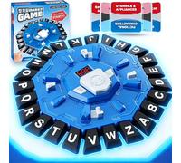 Juego de Mesa Basta de Palabras Rápidas con Temporizador, Juego de Letras para Niños 6+ Años y Adultos, 2-8 Jugadores, Juego Familiar para Fiestas, 24 Letras 35 Cartas(Azul)