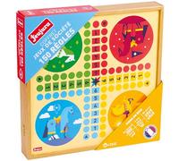 Juego de mesa clásica de madera - Juegos a partir de 3 años - 150 reglas - Caballos, Juego de la Gansa, Dames, Yams, 421, Jacquet, Tarjetas y Dados - Fabricado en Francia - 8125