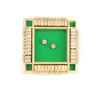 Juego de Mesa Clásico, WJUAN Juego Flop de Cuatro Lados Verde Trae 2 dados, 2 Caras Números Juegos de Mesa Adulto Fácil Cargar, para Actividades Aire Libre, Juegos Entre Padres Hijos, Fiestas