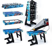 Juego de Mesa combinada 5 en 1 para niños Mesa de Ping Pong Mesa de Billar Fútbol Hockey Baloncesto para Navidad Familiar o Regalo de cumpleaños para niños (1,2 m de Longitud)