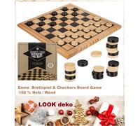 Juego De Mesa DAME 100% Madera Aproximadamente 28,5x28,5cm En Caja De Regalo