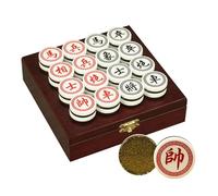 Juego de Mesa de ajedrez Chino Xiangqi con Piezas de ajedrez acrílicas y Tablero de ajedrez de Cuero, ajedrez de Viaje portátil for Juegos de Estrategia de 2 Jugadores(Black)