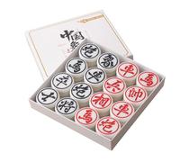 Juego de Mesa de ajedrez Chino Xiangqi con Piezas de ajedrez de melamina, Juego de ajedrez de Viaje portátil Que Incluye Tablero de ajedrez(4.8cm/1.9in)