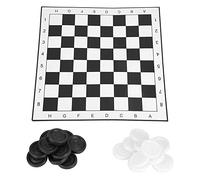 Juego de Mesa de ajedrez y Damas, Juego de ajedrez de Tablero Plegable de Damas internacionales de plástico para Actividades Familiares de Fiesta