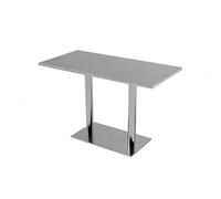 Juego de mesa de asiento de acero inoxidable de estilo industrial para cafetería, restaurante, salón, muebles comerciales de interior
