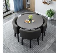 Juego de mesa de café y silla empotrada para oficina pequeña, sala de recepción, reuniones, elegante mesa redonda de negociación y sillas para la venta, tiendas y espacios de negocios