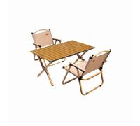 Juego de mesa de camping plegable portátil con 6 taburetes, mesa y sillas al aire libre para viajes a la playa, fiestas en el jardín y barbacoas, 120 cm, color negro