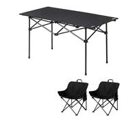 Juego de mesa de camping portátil con sillas, mesa plegable resistente al aire libre y sillas ligeras, fácil de transportar para jardín, picnic, barbacoa, perfecto para actividades al aire libre
