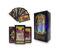 Juego de mesa de cartas de tarot holográficas A.E.Waite, 78 cartas brillantes, edición completa en inglés