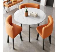 Juego de mesa de centro de cuero con sillas, elegante mesa de salón y cocina para cenas casuales y reuniones de oficina