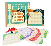 Juego de mesa de coincidencia de memoria, juego de coincidencia de ajedrez de memoria, 2 Language preescolar Learning Toy educativo, Suministros de resolución de problemas portátiles para el cumpleaño