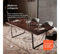 Juego de mesa de comedor Bearsdon | tablero y patas de metal | estilo industrial | estable | moderno