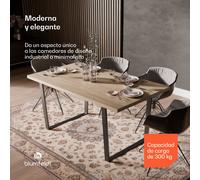 blumfeldt Bearsdon Mesa de Comedor - Tablero MDF Color Roble 160×90 cm con Patas Metálicas Negras, Estilo Loft Industrial, Resistente al Calor y Arañazos, Ideal para Comedor y Cocina