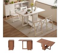Juego de mesa de comedor con 4 sillas, escritorio plegable de madera que ahorra espacio para cocina y comedor, muebles elegantes para 4-6 personas