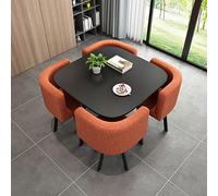 Juego de mesa de comedor con 4 sillas, mesa de reunión que ahorra espacio para comedor, cafetería y espacios pequeños, mesa versátil de recepción y negociación, diseño moderno, perfecto para balcones
