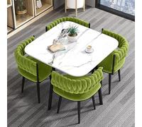 Juego de mesa de comedor con 4 sillas, moderna combinación de mesa de cocina y silla, mesa de recepción cuadrada para cocina o comedor