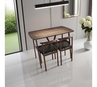 Juego de mesa de comedor con 4 sillas, moderno mueble rectangular para recepción de oficina, diseño que ahorra espacio para club y negociación, perfecto para espacios pequeños