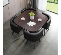 Juego de mesa de comedor con 4 sillas, versátil combinación de mesa de centro y silla, diseño moderno, ideal para espacios pequeños, perfecto para balcón y comedor