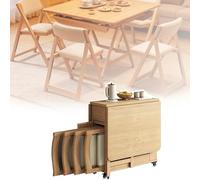 Juego de mesa de comedor con 6 sillas, diseño de hojas extensibles, cajón de almacenamiento, ruedas, perfecto para sala de estar y restaurante