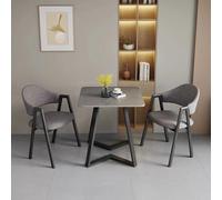 Juego de mesa de comedor cuadrada con 2 sillas, muebles modernos de ocio para salón, recepción y sala de estar, elegante combinación de comedor y cafetería