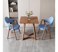 Juego de mesa de comedor cuadrada de 24 pulgadas, 1 mesa de centro pequeña, 2 sillas de piel sintética/tela, mesa de negociación de recepción, sillas tapizadas, sillones para cocina, sala de recepción