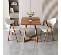 Juego de mesa de comedor cuadrada de 24 pulgadas con 1 mesa de café y 2 sillas de piel sintética, sillones tapizados para cocina, recepción, oficina, múltiples opciones de color disponibles