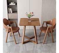 Juego de mesa de comedor cuadrada de 24 pulgadas con 1 mesa de café y 2 sillas tapizadas de piel sintética, muebles versátiles de recepción y cocina, sillones elegantes para oficina y comedor, varios