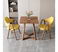 Juego de mesa de comedor cuadrada de 24 pulgadas con 1 mesa de café y 2 sillas tapizadas de piel sintética, muebles modernos de cocina y recepción en color caqui, elegantes sillones para comedor