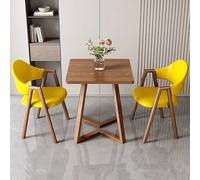 Juego de mesa de comedor cuadrada de 24 pulgadas con 1 mesa de café y 2 sillas tapizadas de piel sintética, muebles versátiles de recepción y cocina, sillones elegantes para oficina y comedor, varios