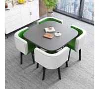 Juego de mesa de comedor cuadrada, mesa de recepción de mármol con sillas, mesa de negociación de oficina simple y combinación de sillas para uso doméstico u oficina