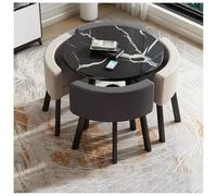 Juego de mesa de comedor de cocina, 4 sillas, pequeña mesa redonda simple para oficina, recepción, negociación, sala de estar, cocina (C)