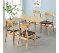 Juego de mesa de comedor de madera maciza, juego de comedor rectangular de 5 piezas con sillas para la cocina del hogar, perfecto para comidas familiares y reuniones