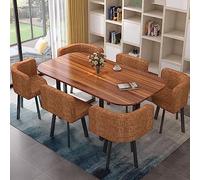 Juego de mesa de comedor de mármol con sillas tapizadas, muebles de cocina modernos para comedor elegante y rincón de desayuno