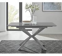 Juego de mesa de comedor extensible con asientos, diseño que ahorra espacio, patas de metal elegantes, acabado brillante
