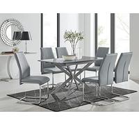 Juego de mesa de comedor extensible con asientos, diseño que ahorra espacio, patas de metal elegantes, acabado brillante