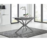 Juego de mesa de comedor extensible con asientos, diseño que ahorra espacio, patas de metal elegantes, acabado brillante