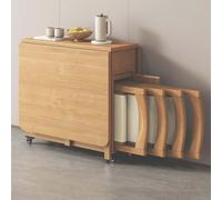 Juego de mesa de comedor extensible con cajón de almacenamiento y 4 sillas, diseño que ahorra espacio, fácil montaje para comedor y sala de estar