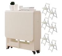 Juego de mesa de comedor extensible de madera con sillas, perfecto para comedor, sala de estar y restaurantes, diseño plegable para ahorrar espacio