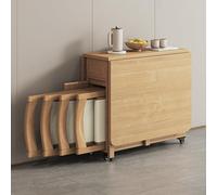 Juego de mesa de comedor extensible de madera maciza para 4 a 6 personas, plegable con sillas, perfecto para comedor y sala de estar, muebles elegantes y que ahorran espacio.