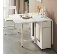 Juego de mesa de comedor extensible, mesa de comedor plegable de madera con 4 sillas, mesa moderna de hojas colgantes para cocina, comedor, restaurante