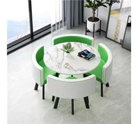 Juego De Mesa De Comedor Mesas Y Sillas De Salon Combinación Mesita Y Silla Inicio Adecuado For El Hogar Cocina Restaurante Biblioteca(White and Green)